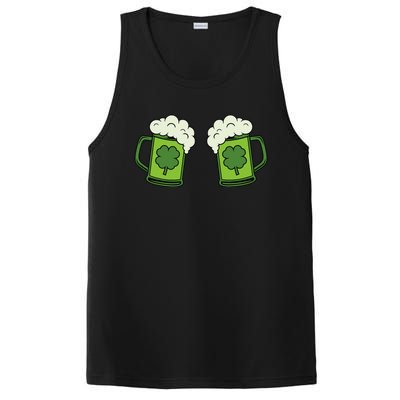 Drinking Green Beer Boobs Shamrock Irish Patricks Day PosiCharge Competitor Tank