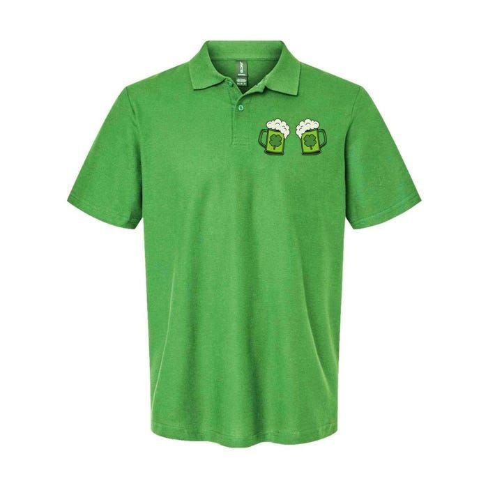 Drinking Green Beer Boobs Shamrock Irish Patricks Day Softstyle Adult Sport Polo