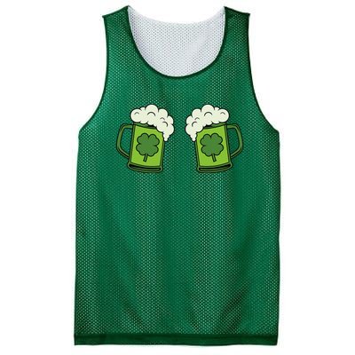 Drinking Green Beer Boobs Shamrock Irish Patricks Day Mesh Reversible Basketball Jersey Tank