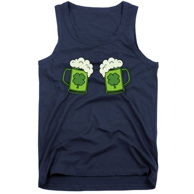 Drinking Green Beer Boobs Shamrock Irish Patricks Day Tank Top