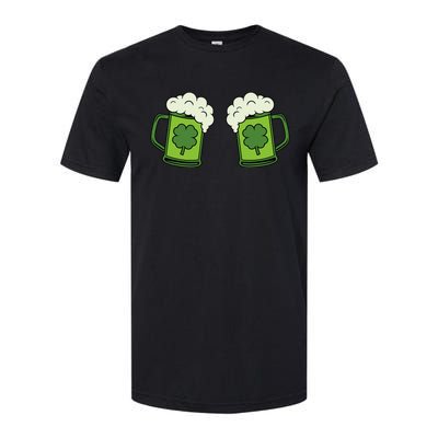 Drinking Green Beer Boobs Shamrock Irish Patricks Day Softstyle CVC T-Shirt