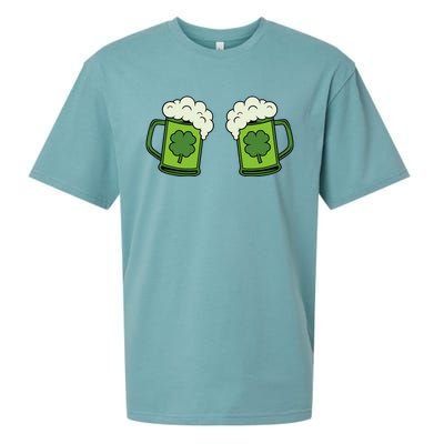 Drinking Green Beer Boobs Shamrock Irish Patricks Day Sueded Cloud Jersey T-Shirt