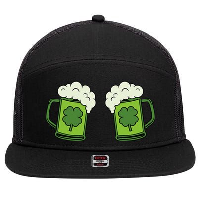 Drinking Green Beer Boobs Shamrock Irish Patricks Day 7 Panel Mesh Trucker Snapback Hat