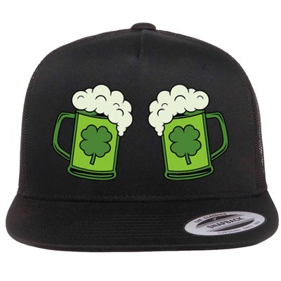 Drinking Green Beer Boobs Shamrock Irish Patricks Day Flat Bill Trucker Hat