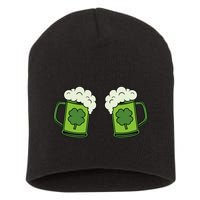 Drinking Green Beer Boobs Shamrock Irish Patricks Day Short Acrylic Beanie