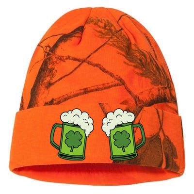 Drinking Green Beer Boobs Shamrock Irish Patricks Day Kati Licensed 12" Camo Beanie