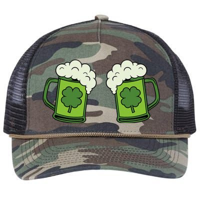 Drinking Green Beer Boobs Shamrock Irish Patricks Day Retro Rope Trucker Hat Cap