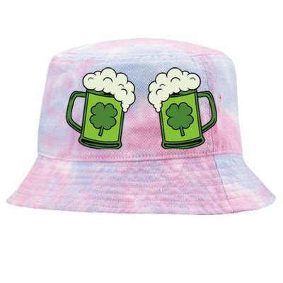 Drinking Green Beer Boobs Shamrock Irish Patricks Day Tie-Dyed Bucket Hat