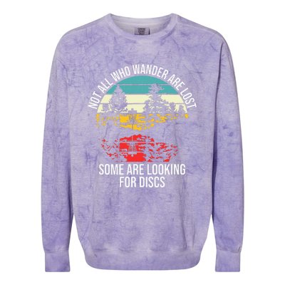 Disc Golf Basket Wandering Colorblast Crewneck Sweatshirt