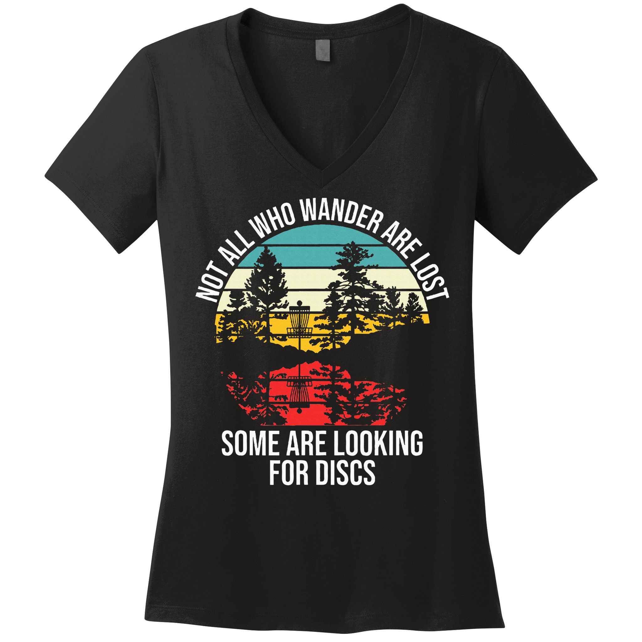 Disc Golf Basket Wandering Women's V-Neck T-Shirt