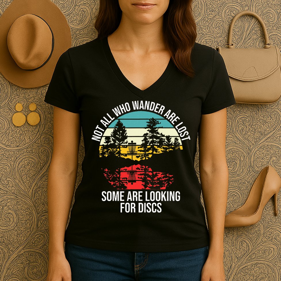 Disc Golf Basket Wandering Women's V-Neck T-Shirt