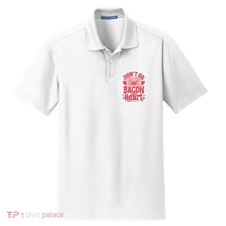 DonT Go Bacon My Heart Dry Zone Grid Polo