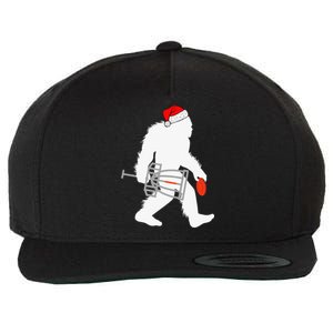 Disc Golfer Bigfoot Santa Xmas Pajamas Wool Snapback Cap