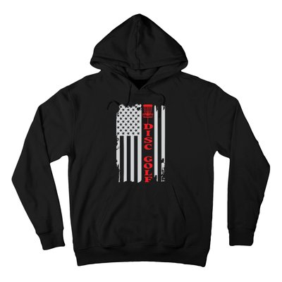 Disc Golf Basket American Flag Gift For Disc Golfers Hoodie