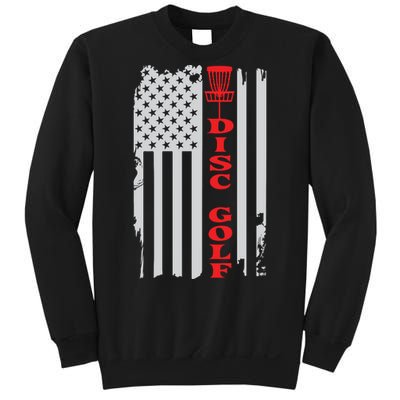 Disc Golf Basket American Flag Gift For Disc Golfers Sweatshirt