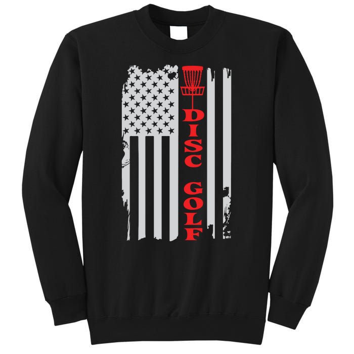 Disc Golf Basket American Flag Gift For Disc Golfers Sweatshirt