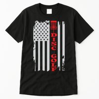 Disc Golf Basket American Flag Gift For Disc Golfers Tall T-Shirt