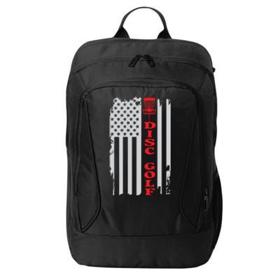 Disc Golf Basket American Flag Gift For Disc Golfers City Backpack