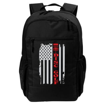 Disc Golf Basket American Flag Gift For Disc Golfers Daily Commute Backpack