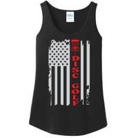 Disc Golf Basket American Flag Gift For Disc Golfers Ladies Essential Tank