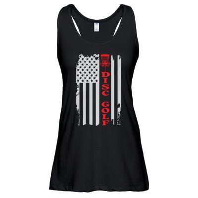 Disc Golf Basket American Flag Gift For Disc Golfers Ladies Essential Flowy Tank