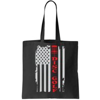 Disc Golf Basket American Flag Gift For Disc Golfers Tote Bag