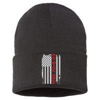 Disc Golf Basket American Flag Gift For Disc Golfers Sustainable Knit Beanie