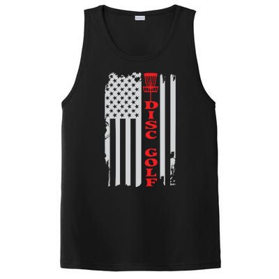 Disc Golf Basket American Flag Gift For Disc Golfers PosiCharge Competitor Tank