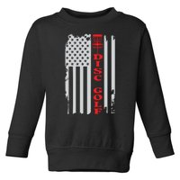 Disc Golf Basket American Flag Gift For Disc Golfers Toddler Sweatshirt