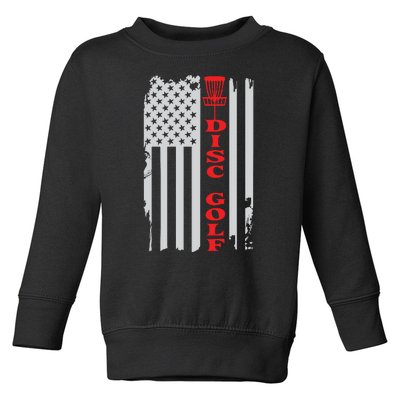 Disc Golf Basket American Flag Gift For Disc Golfers Toddler Sweatshirt