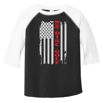 Disc Golf Basket American Flag Gift For Disc Golfers Toddler Fine Jersey T-Shirt