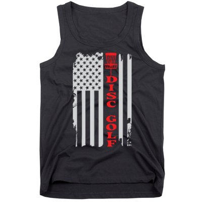 Disc Golf Basket American Flag Gift For Disc Golfers Tank Top