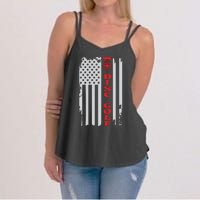 Disc Golf Basket American Flag Gift For Disc Golfers Women's Strappy Tank