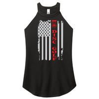 Disc Golf Basket American Flag Gift For Disc Golfers Women's Perfect Tri Rocker Tank