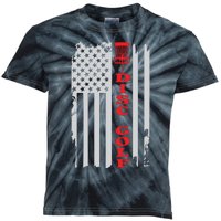 Disc Golf Basket American Flag Gift For Disc Golfers Kids Tie-Dye T-Shirt