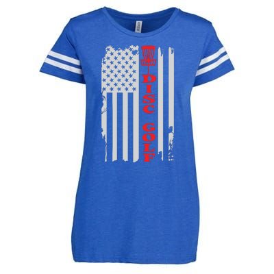 Disc Golf Basket American Flag Gift For Disc Golfers Enza Ladies Jersey Football T-Shirt