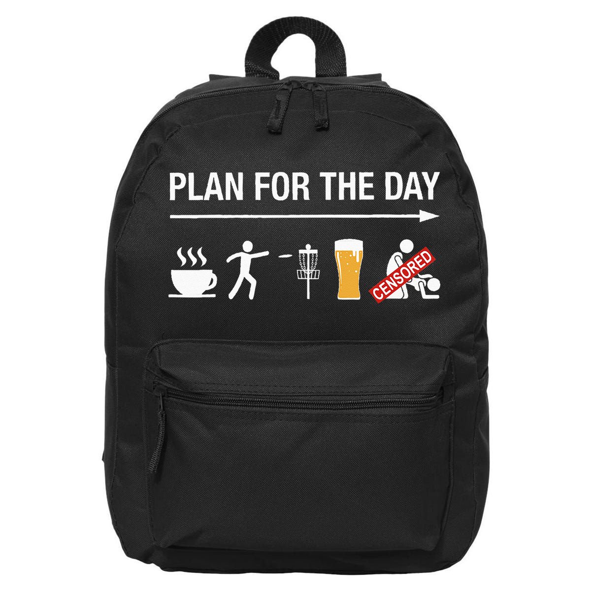 Disc Golf Basket Frisbee Golfing Frolf Coffee Beer Adult 16 in Basic Backpack