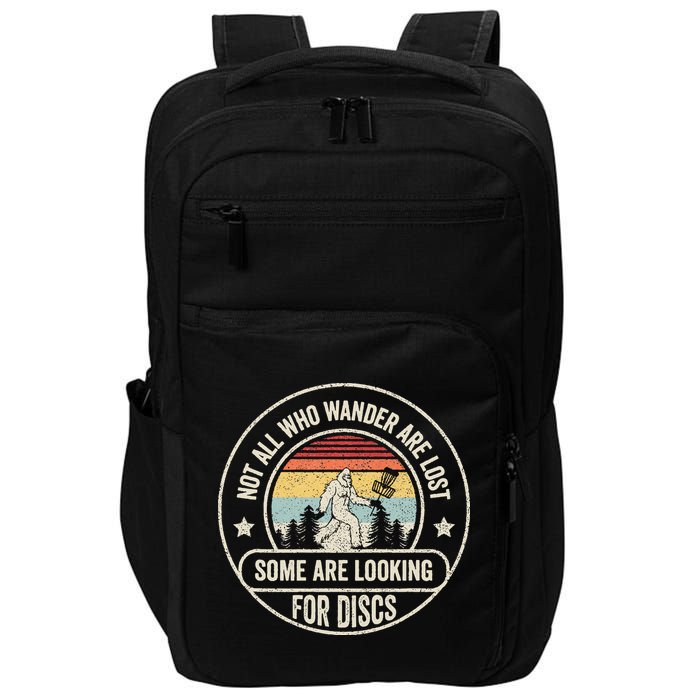 Disc Golf Basket Retro Not All Who Wander Are Lost Bigfoot Impact Tech Backpack