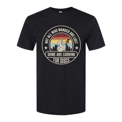 Disc Golf Basket Retro Not All Who Wander Are Lost Bigfoot Softstyle CVC T-Shirt