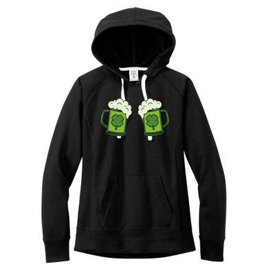 Drinking Green Beer Boobs Shamrock Irish Patricks Day Women's Fleece Hoodie