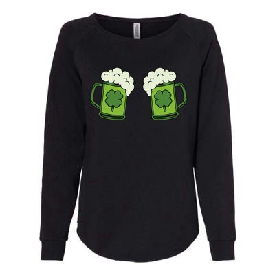 Drinking Green Beer Boobs Shamrock Irish Patricks Day Womens California Wash Sweatshirt