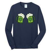 Drinking Green Beer Boobs Shamrock Irish Patricks Day Tall Long Sleeve T-Shirt