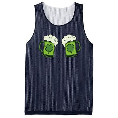 Drinking Green Beer Boobs Shamrock Irish Patricks Day Mesh Reversible Basketball Jersey Tank