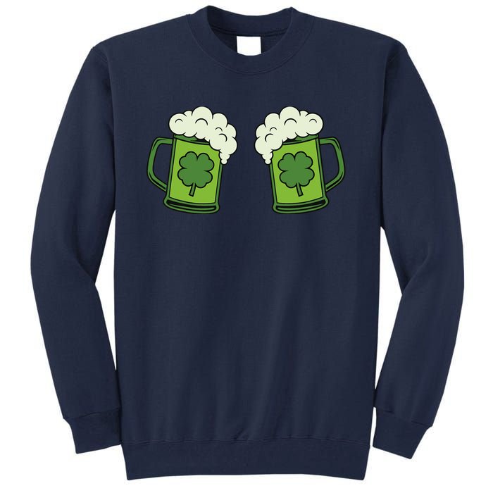 Drinking Green Beer Boobs Shamrock Irish Patricks Day Tall Sweatshirt