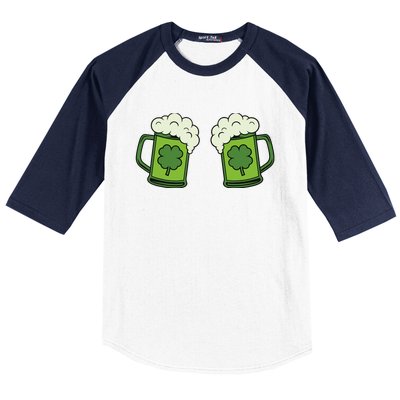 Drinking Green Beer Boobs Shamrock Irish Patricks Day Baseball Sleeve Shirt