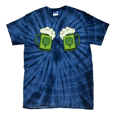 Drinking Green Beer Boobs Shamrock Irish Patricks Day Tie-Dye T-Shirt