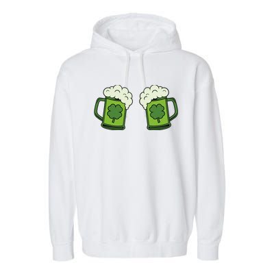 Drinking Green Beer Boobs Shamrock Irish Patricks Day Garment-Dyed Fleece Hoodie