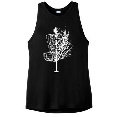 Disc Golf Basket Tree Shirts Funny Ladies PosiCharge Tri-Blend Wicking Tank