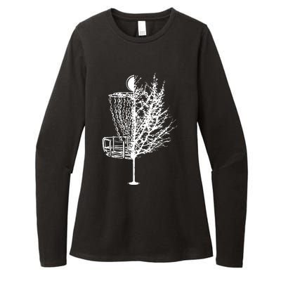 Disc Golf Basket Tree Shirts Funny Womens CVC Long Sleeve Shirt