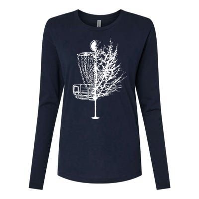 Disc Golf Basket Tree Shirts Funny Womens Cotton Relaxed Long Sleeve T-Shirt